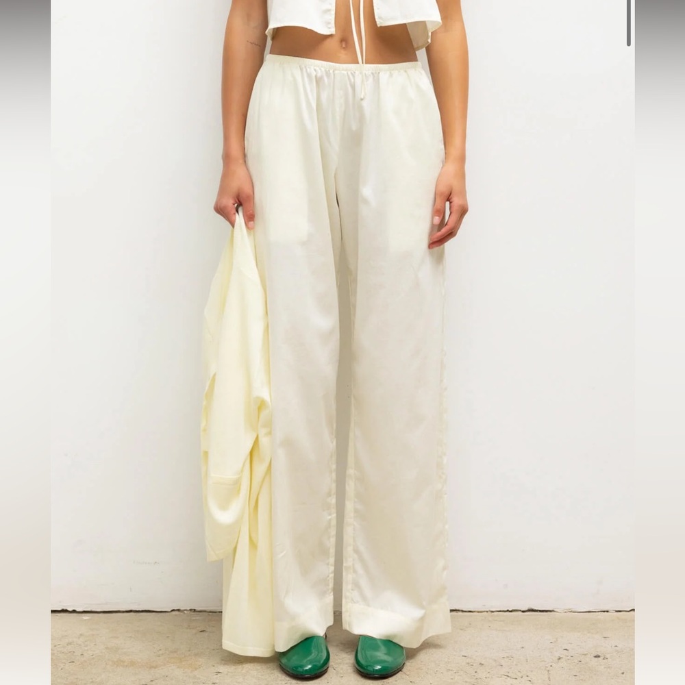 LESET Cream Wide Leg Women's Pants